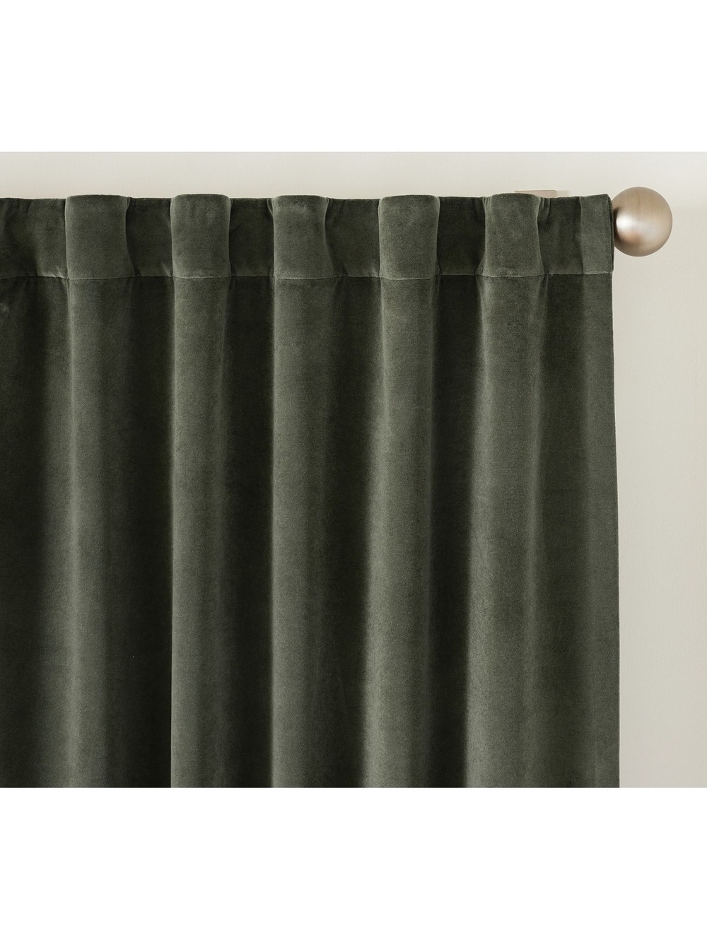 Pottery Barn Velvet Twill Blackout Curtains - 50x108 in Moss